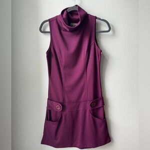 Drop Waist Speechless Purple Plum Dress Size 4 with Pockets and Cowl Neck